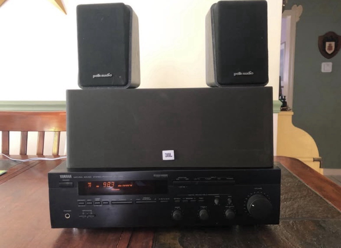 Yamaha RX-V480 Home Theater System Wired with Polk Audio & JBL Flix1 Speakers