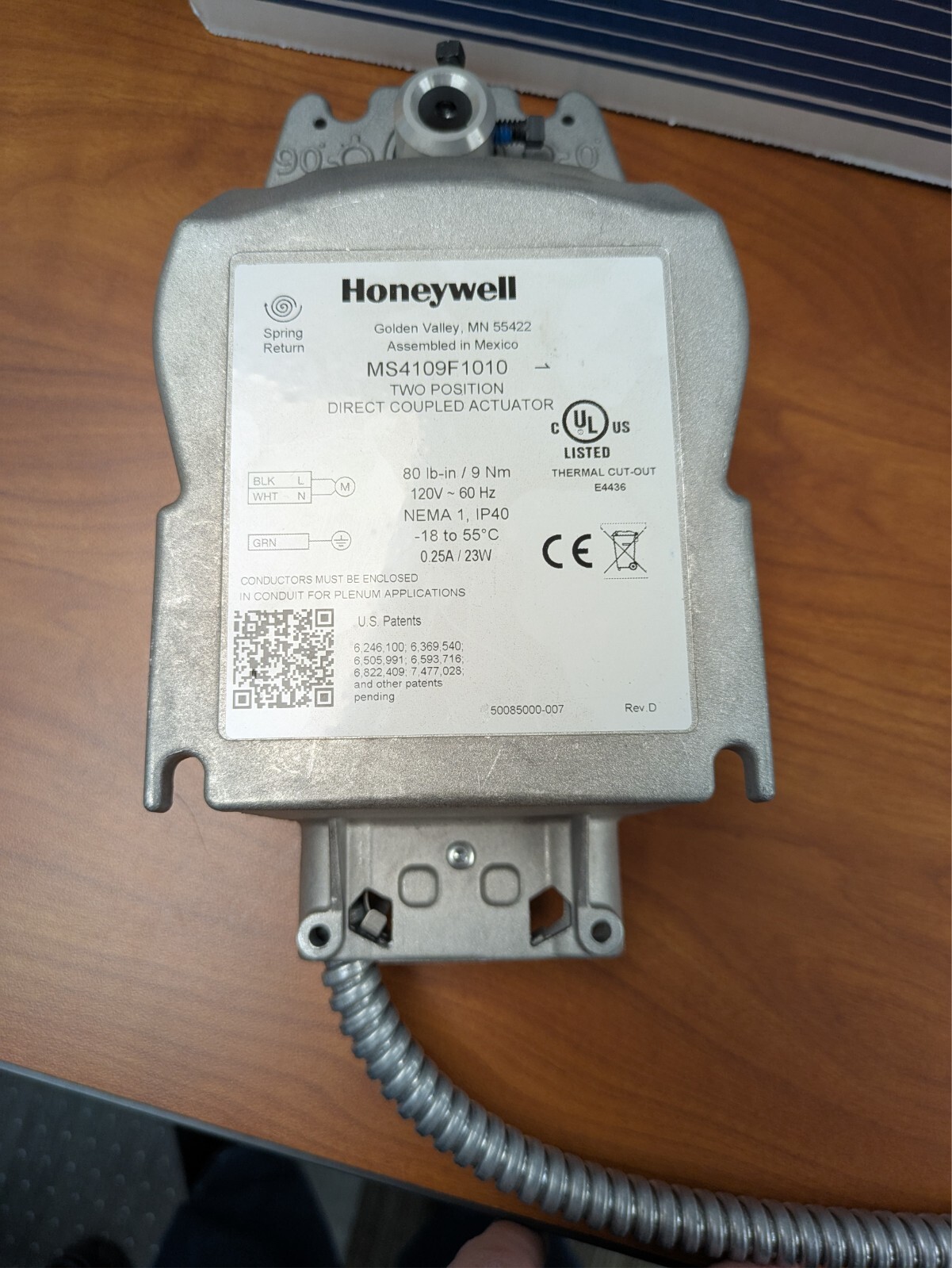 Honeywell MS1409F1010 120 VOLT Two Position Actuators