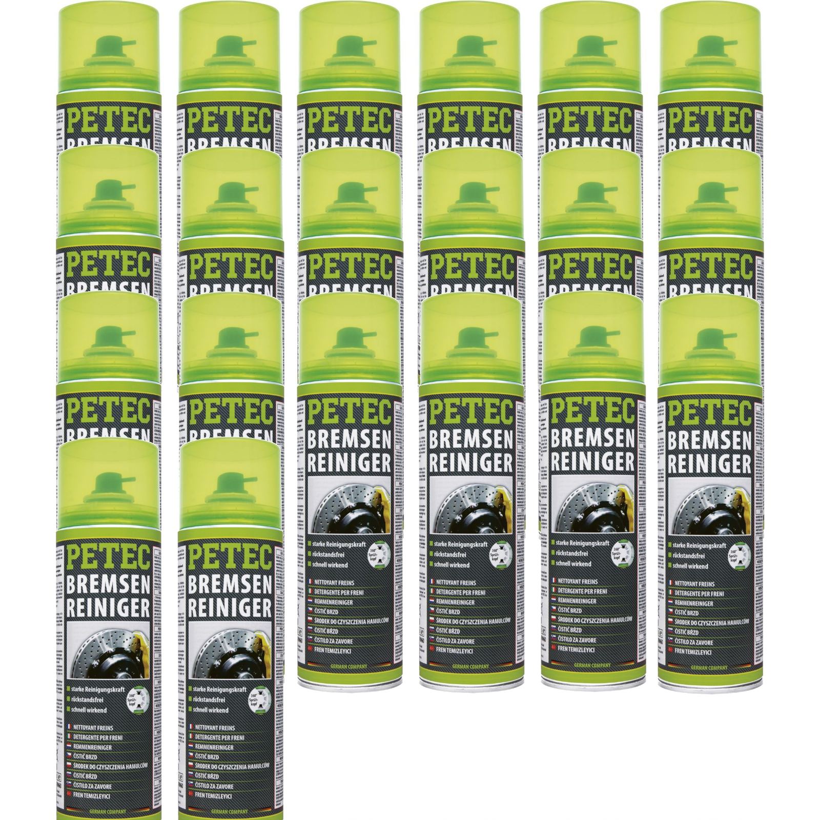 Petec 20x Bremsenreiniger Montagereiniger Entfetter 360° Ventil Spray 500ml