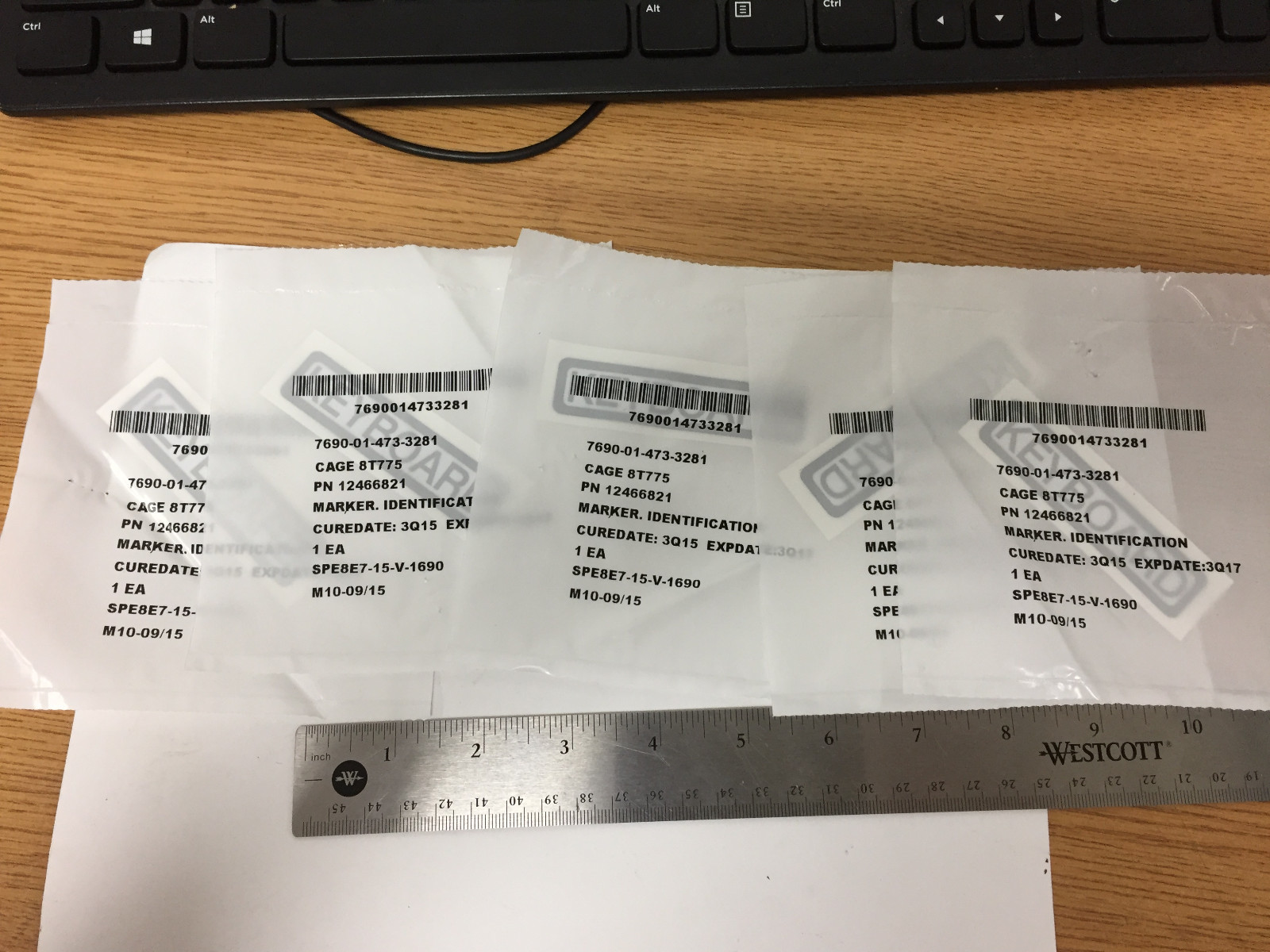 (Lot Of 5) Military Identification Marker: KEYBOARD 12466821