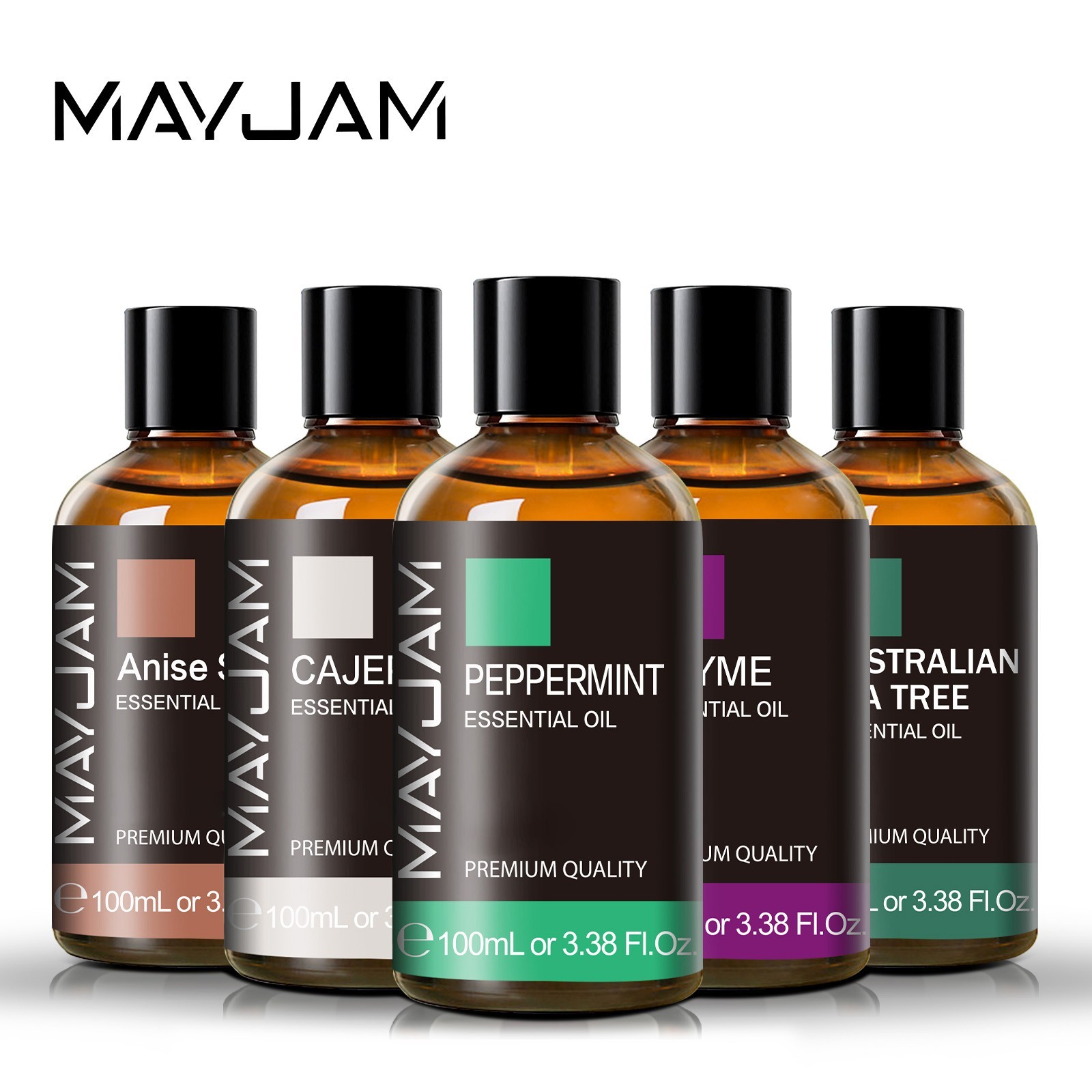 MAYJAM Essential Oils - 100 mL (3.38 oz) - Therapeutic Grade Oil - 47+ Options!