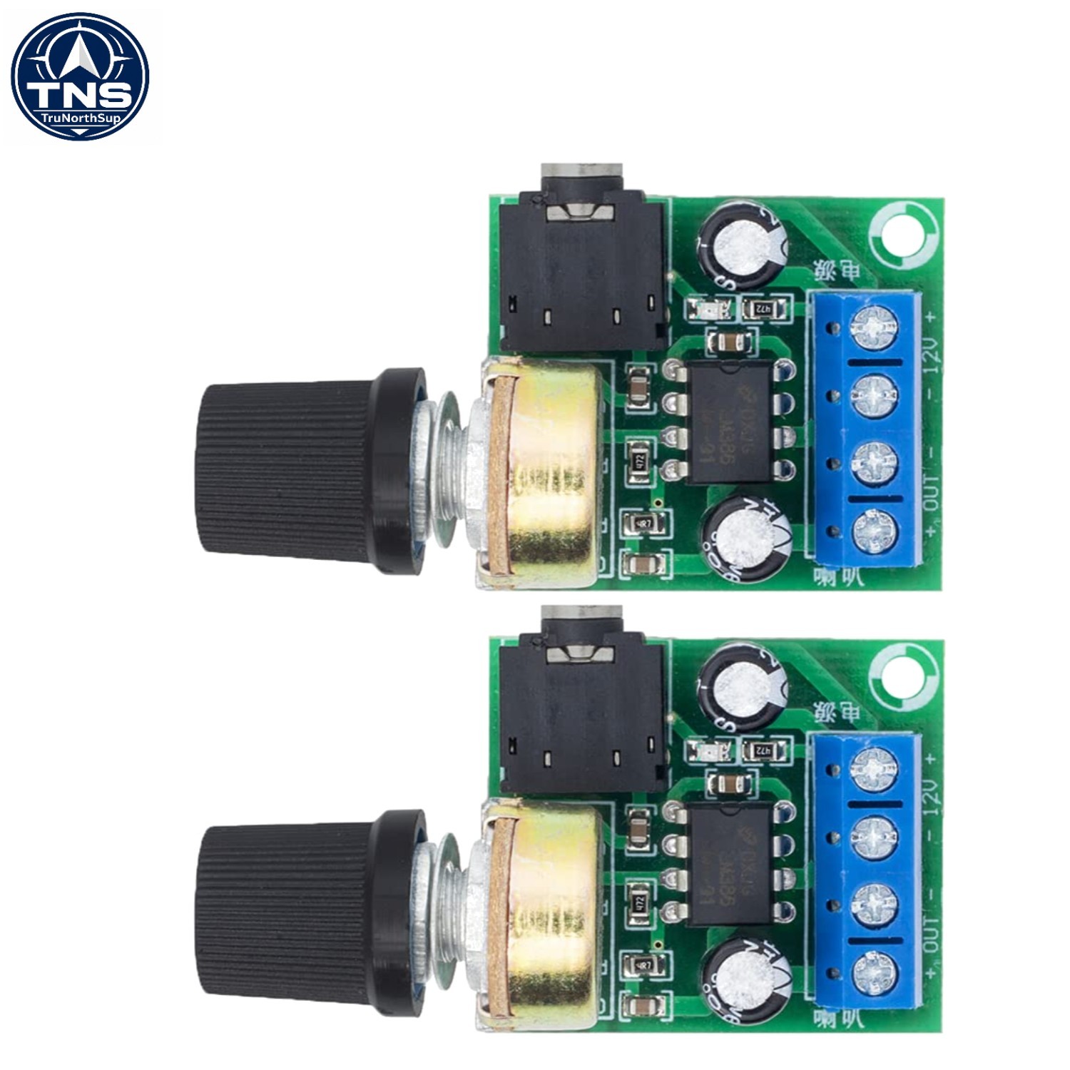 2Pcs 10W Mini Audio Power Amplifier Module DC 3-12V Mono Volume Control