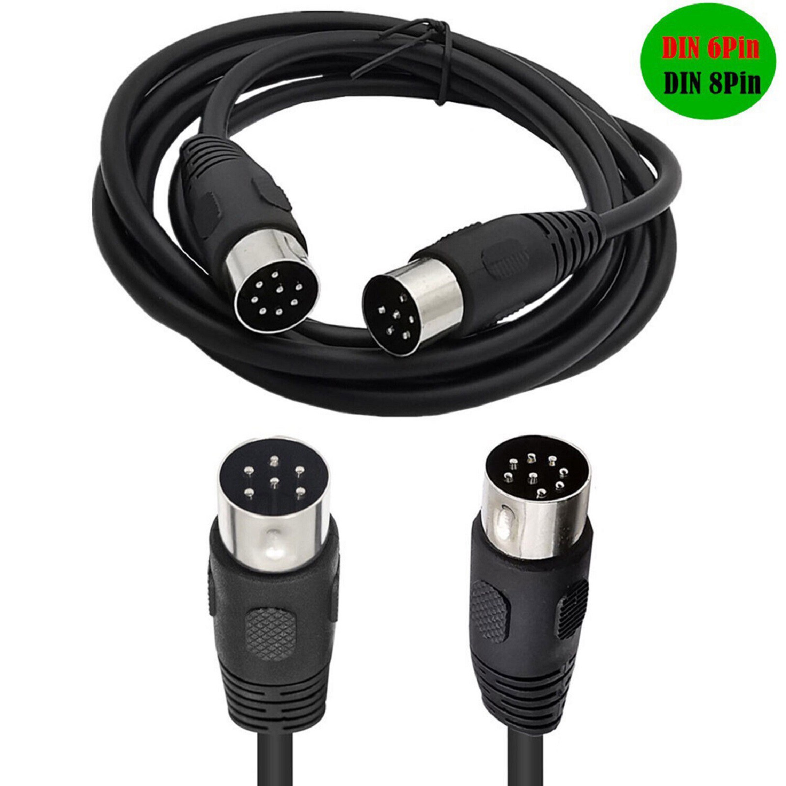 1.8M MIDI 8 Pin Din M To DIN 6 Pin M Audio Data Signal Adapter Connector Cable C