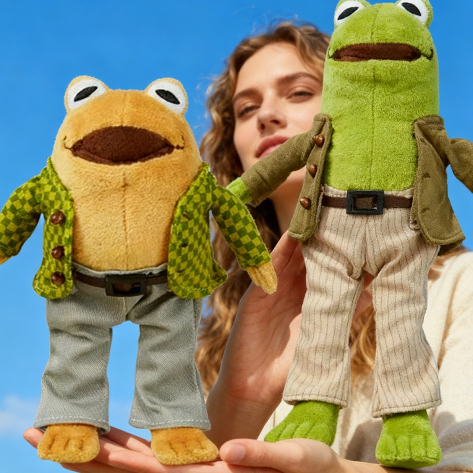 Frog And Toad Plush Set Of 2 Stuffed Animal Small Sekiguchi Japan NEW