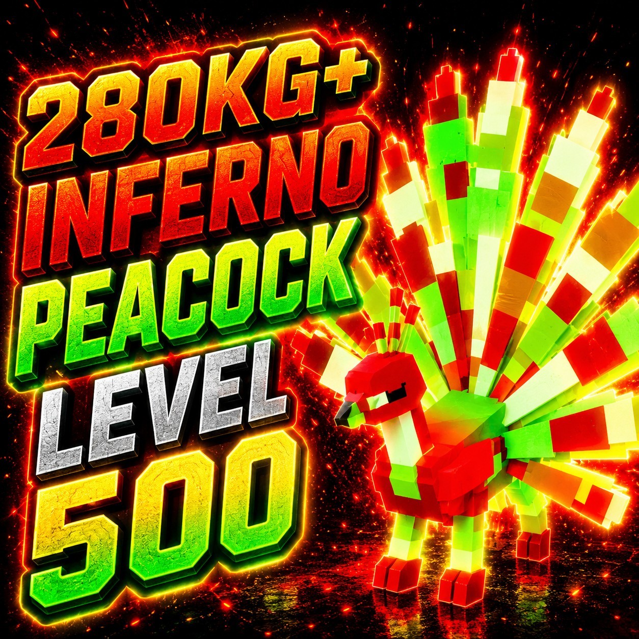 280kg+ INFERNO PEACOCK LEVEL 500 Grow 🪴 A Garden