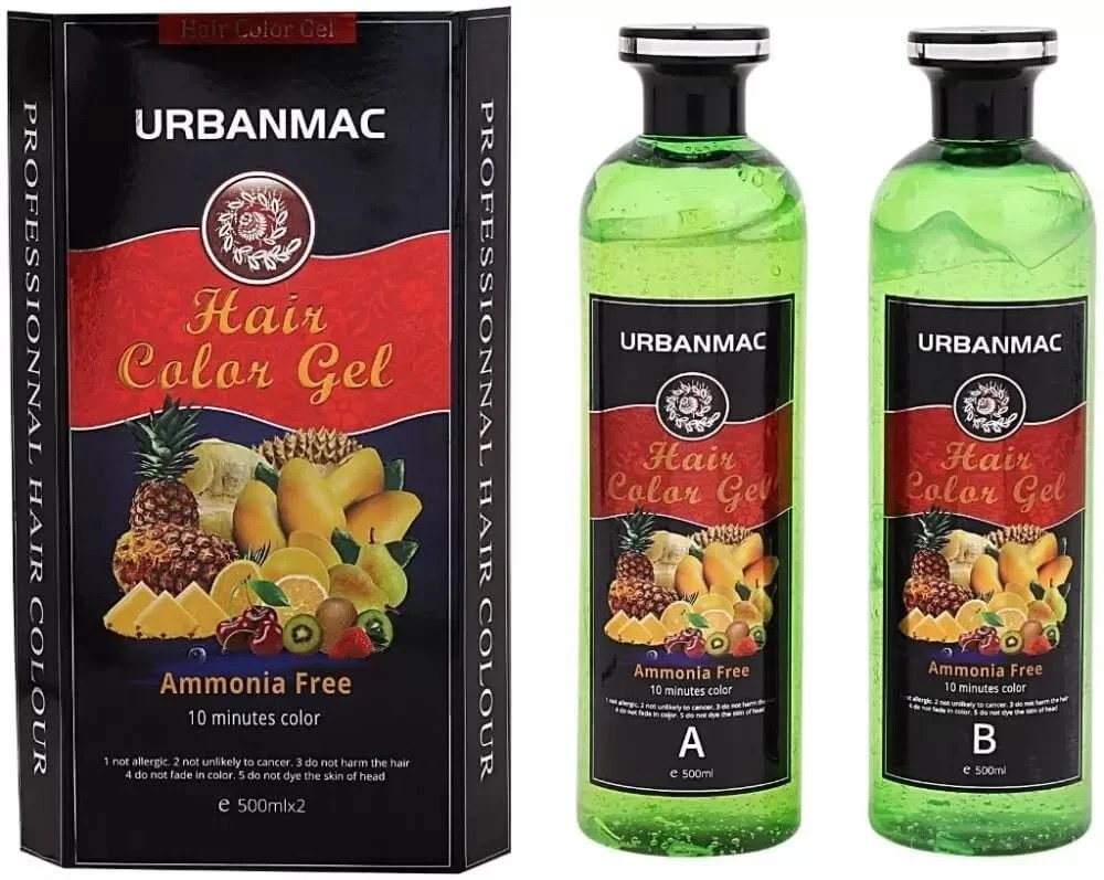 URBANMAC Fruit Vinegar Gel Hair Color gel (500ml x 2) - Black Free Shipping