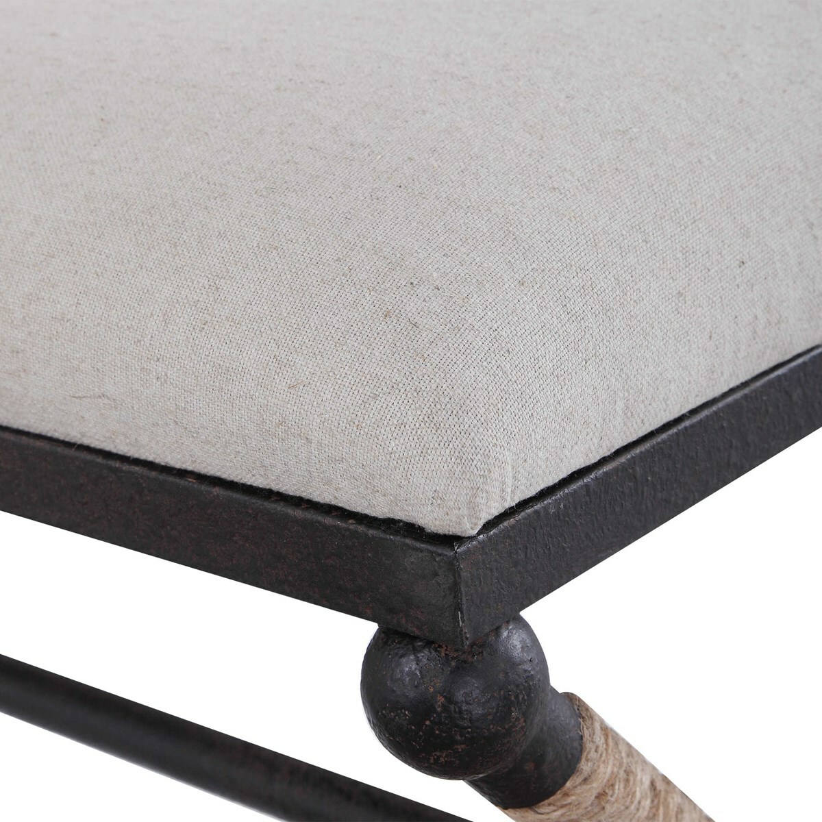 FIRTH IRON & ROPE 48" WESTERN DECOR INSPIRED ACCENT BENCH UTTERMOST 23528