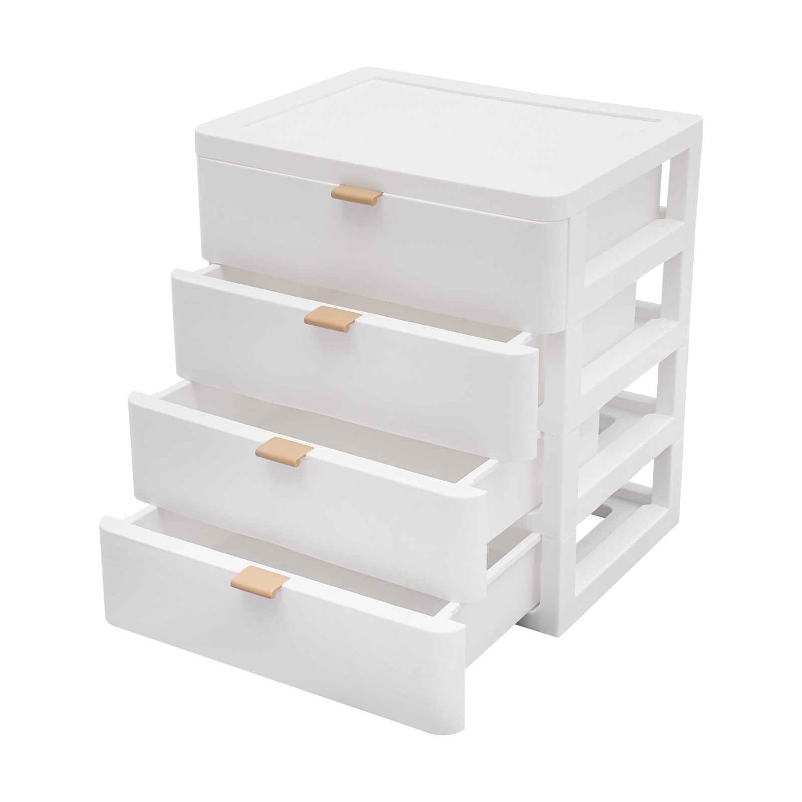 Modern Desktop Storage Box Drawer Organizer Desk Organizer with Drawer White NEW