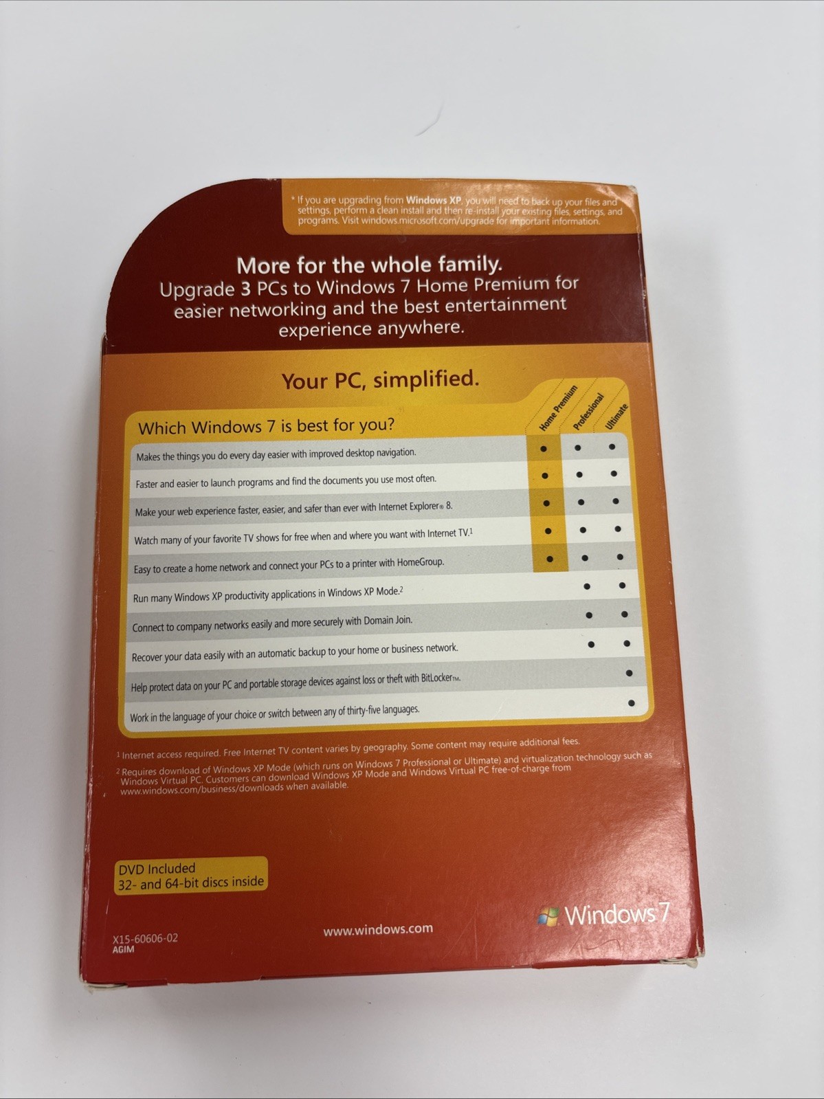 Microsoft Windows 7 Home Premium - Family Pack for 3 PCs