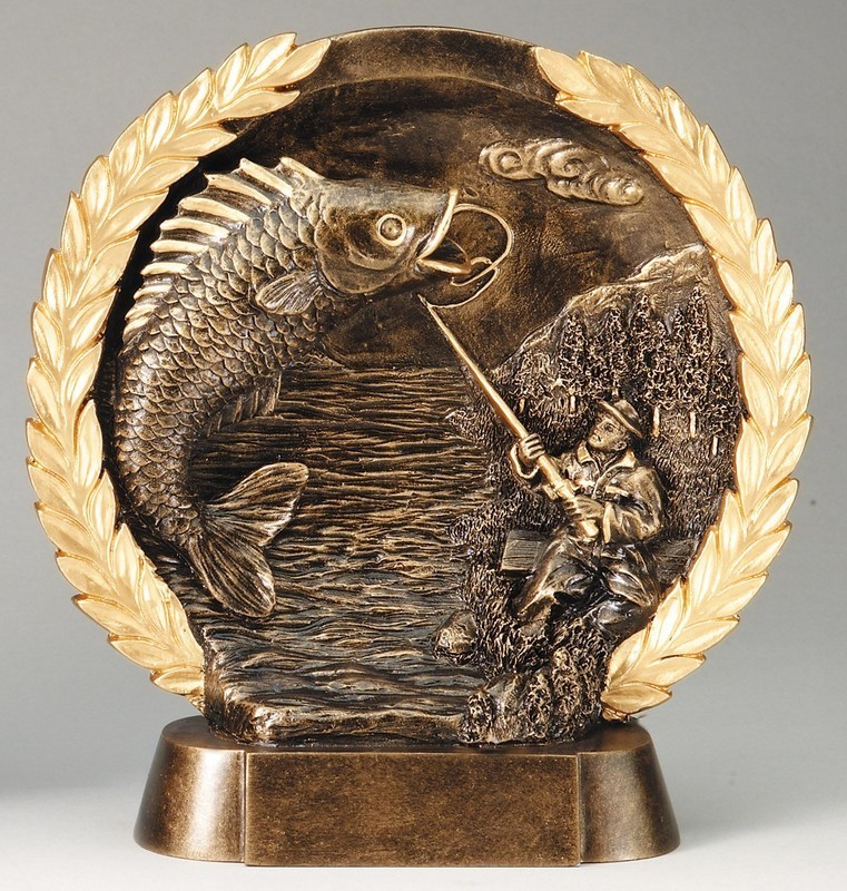 Fishing  Award Trophy. Free Custom Engraving.