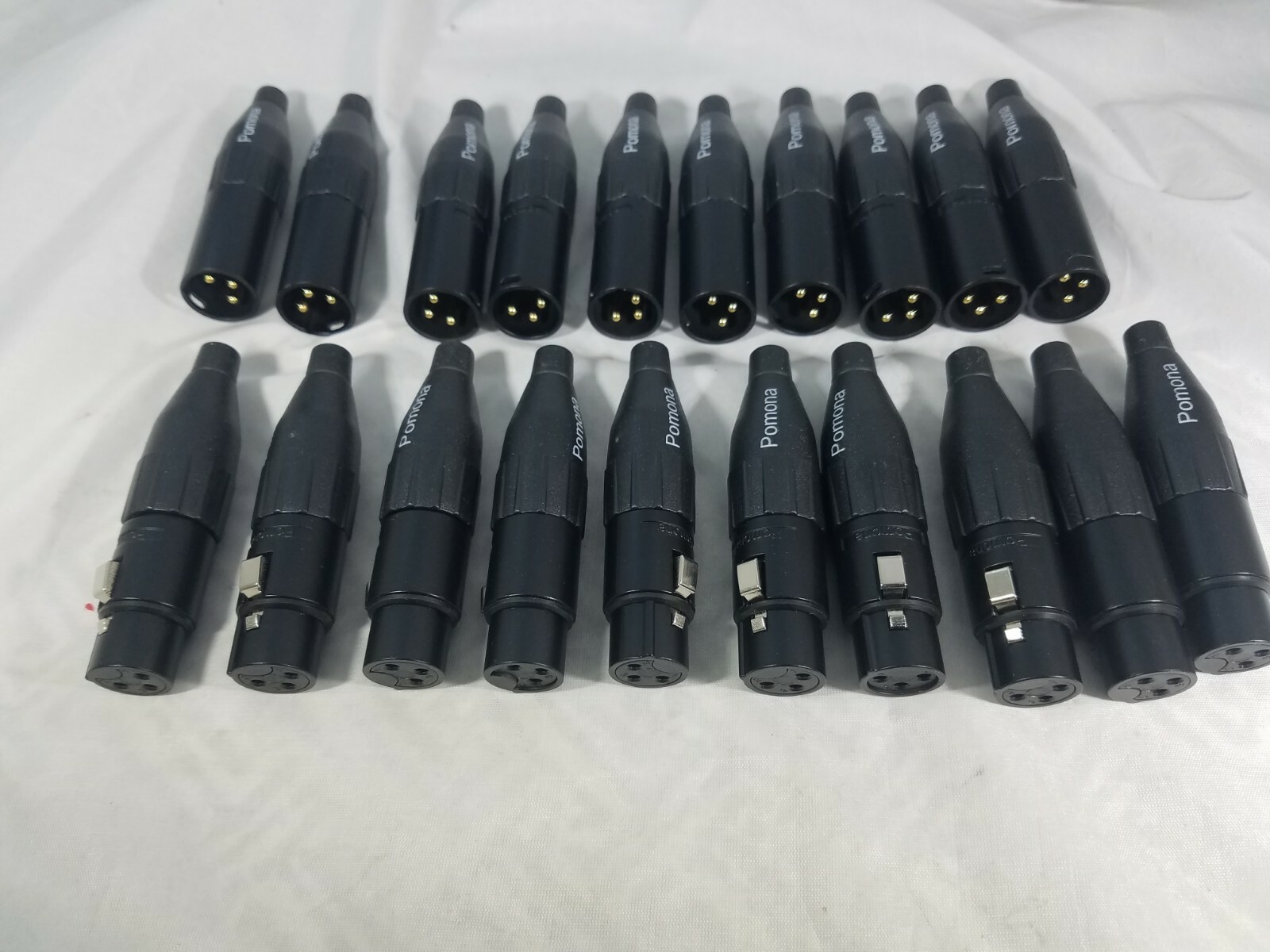 10 Male and 10 Female 3 Pin Gold Contacts XLR Mic Plug Audio Cable Connector
