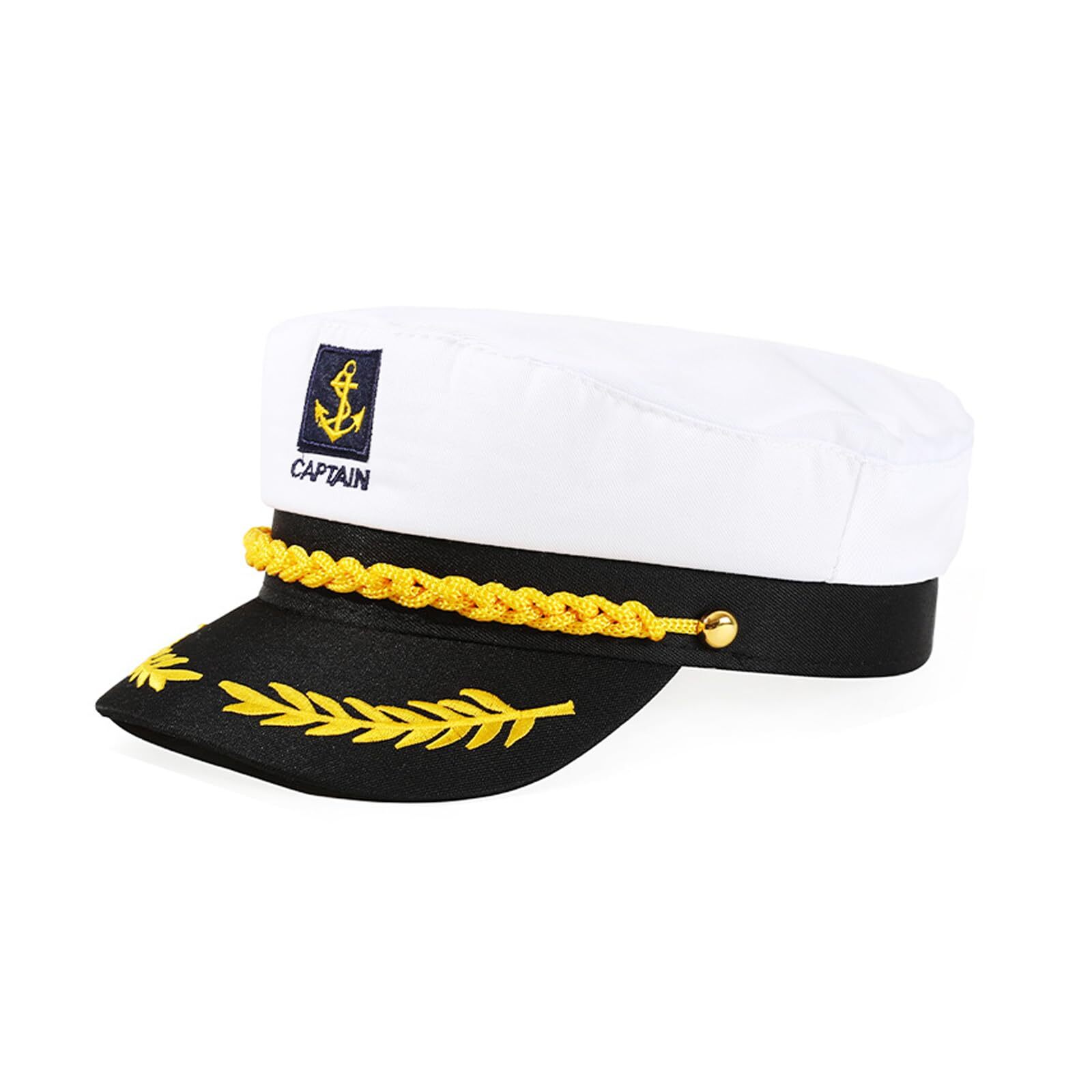 Soochat Captain Hat Nautical Sailor Skipper Hat Ship Yacht Boat Sailor Navy M...