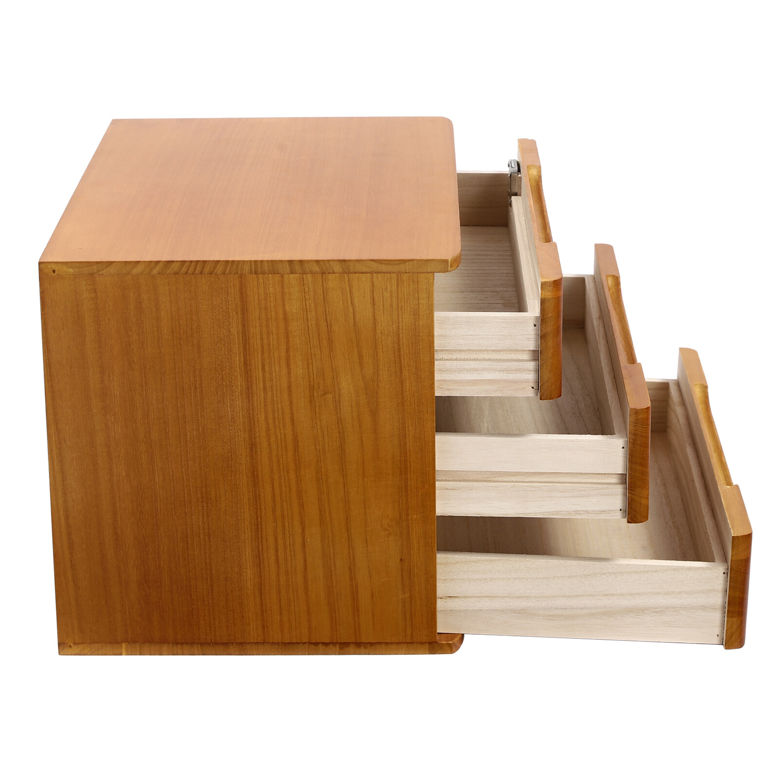 Modern Rectangle 3-Tier Desktop Storage Box Organizer with Lock Filing Cabinet