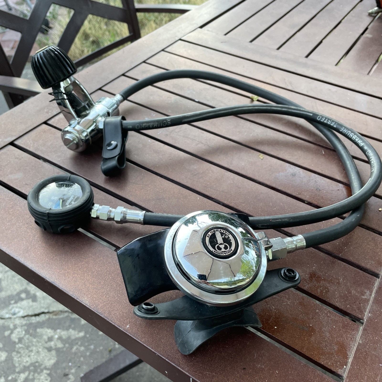 Aqua-lung US Divers Calypso J 1st & 2nd Stage Regulator W/ Gauge And Lines