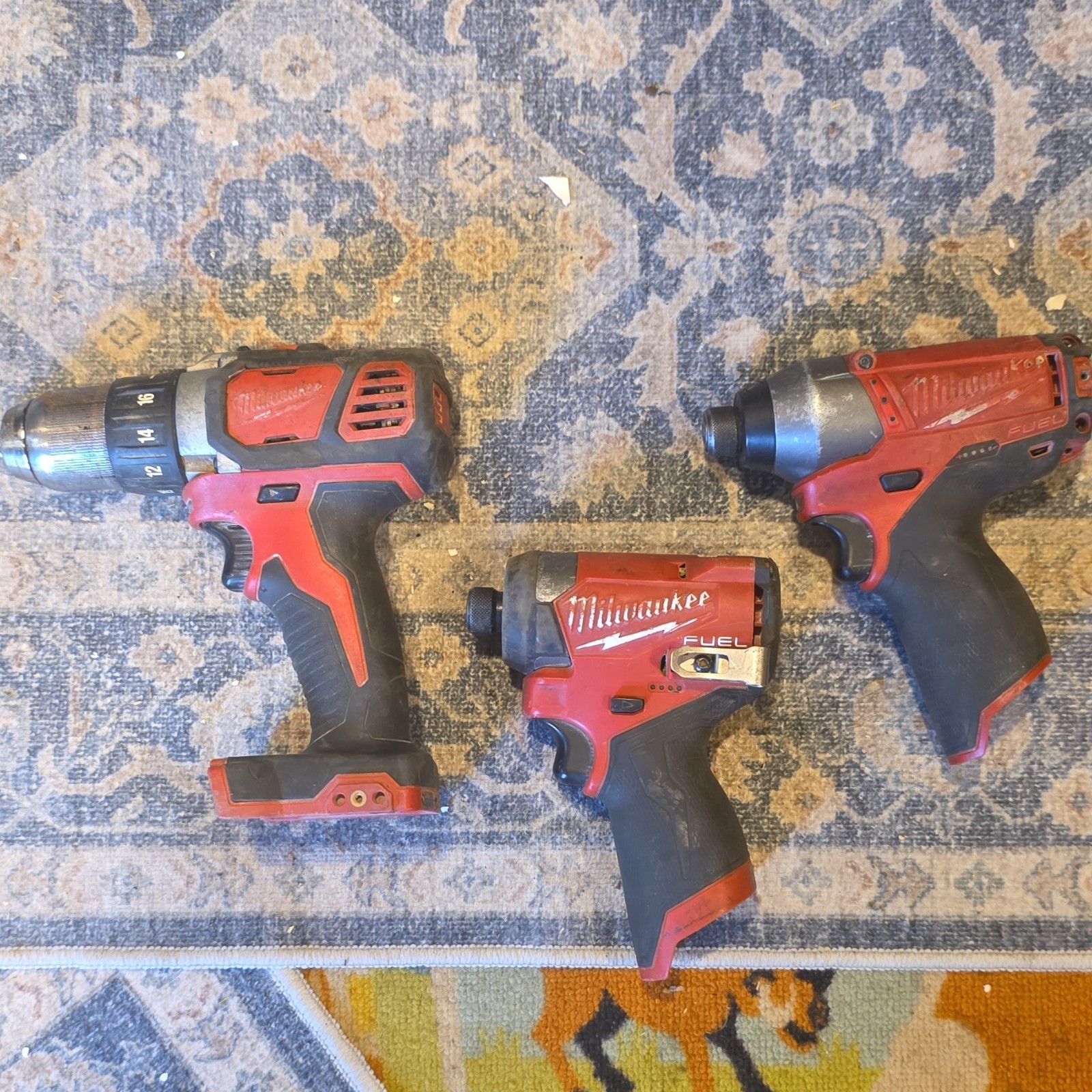 Milwaukee M18 FUEL Cordless Drill/Driver & Impact Driver 3-Tool Lot Red/Black