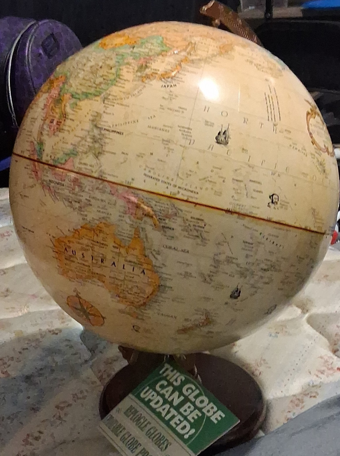 Replogle Globes Antique Style Tabletop Globe Rotating Multicolor Metal Base