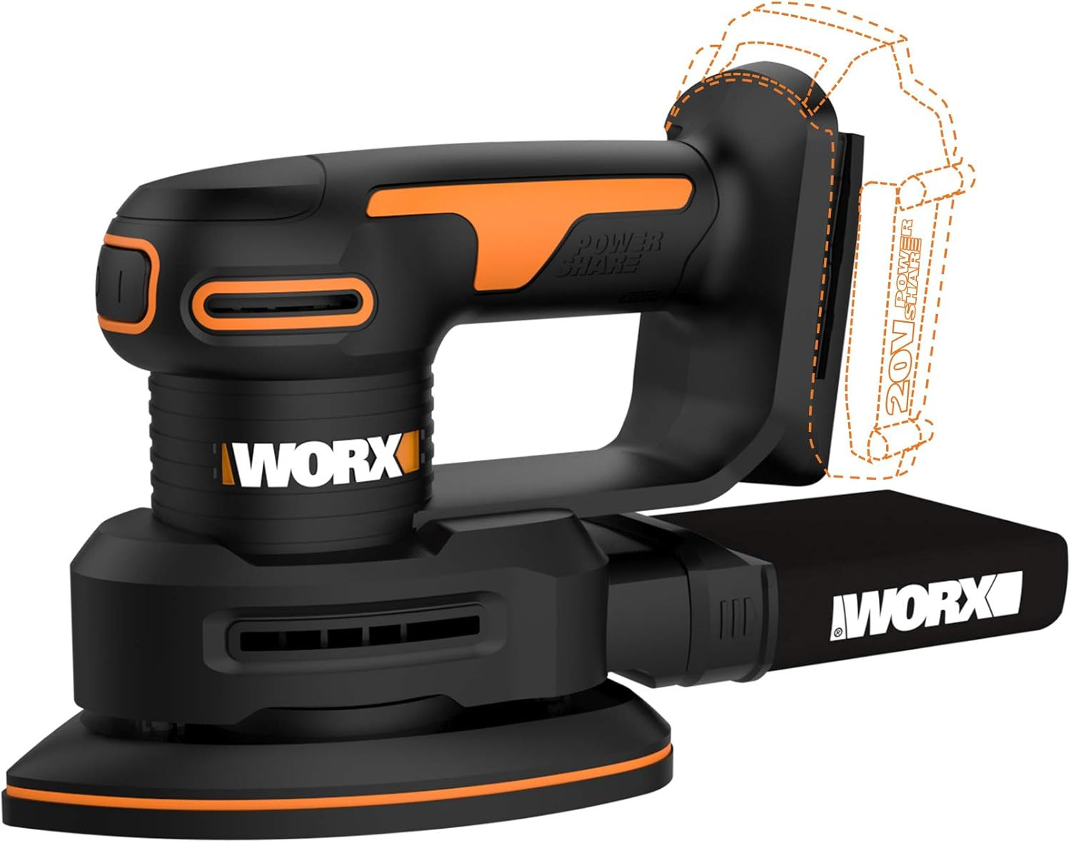 WX822L.9 20V Power Share Cordless Detail Sander (Tool Only)
