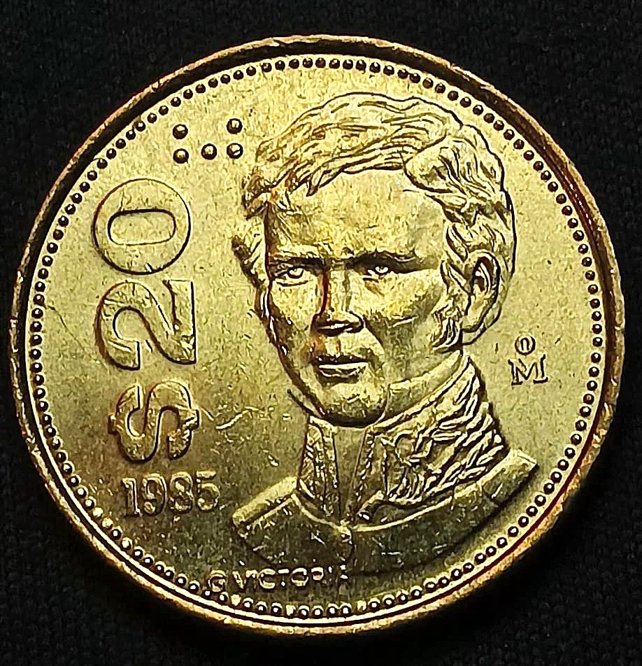 Mexico 1985 Centavos Mo Coin National Arms, Eagle Snake Guadalupe Victoria Bronz