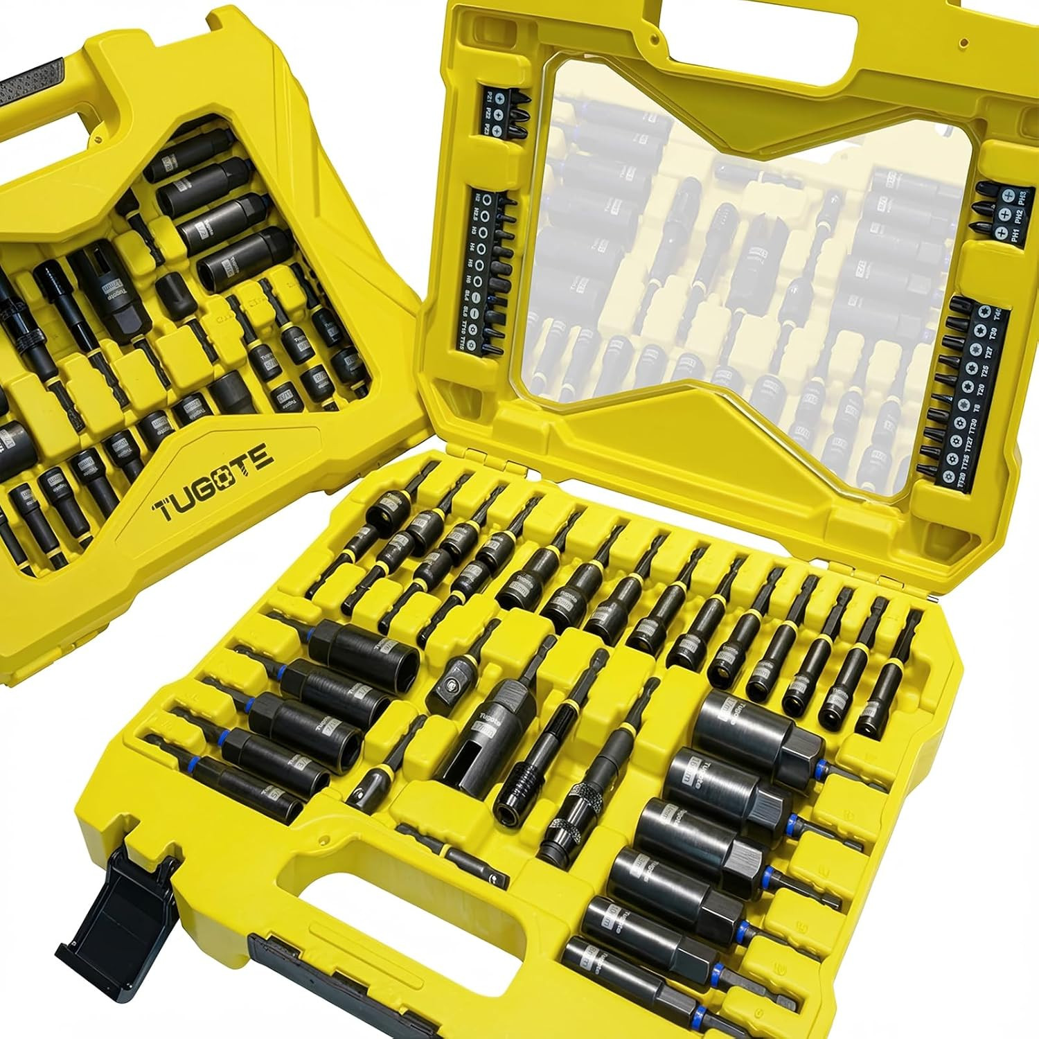 61PCS Impact Nut Driver Set - Magnetic Deep Nut Drivers for Drills Metric & SAE