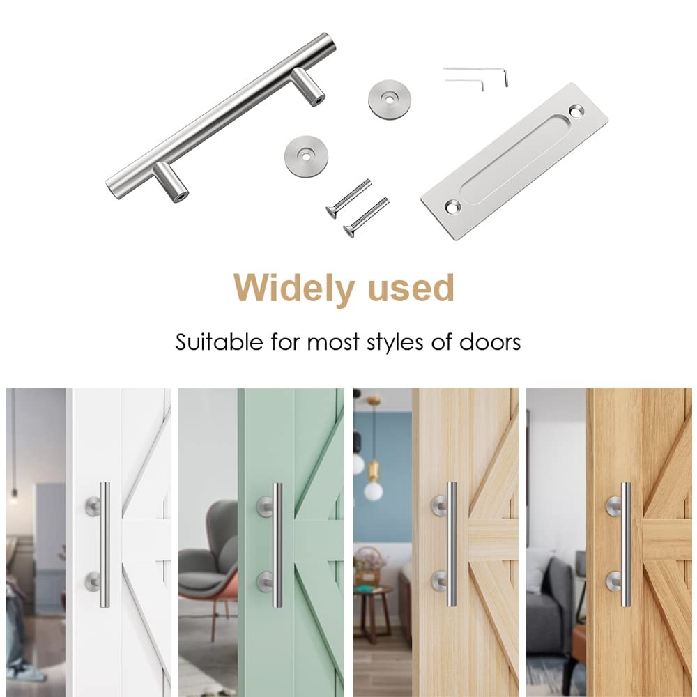 1 Pack12 Sliding Barn Door Handles Hardware with Flush Finger Pull Double-Sid...