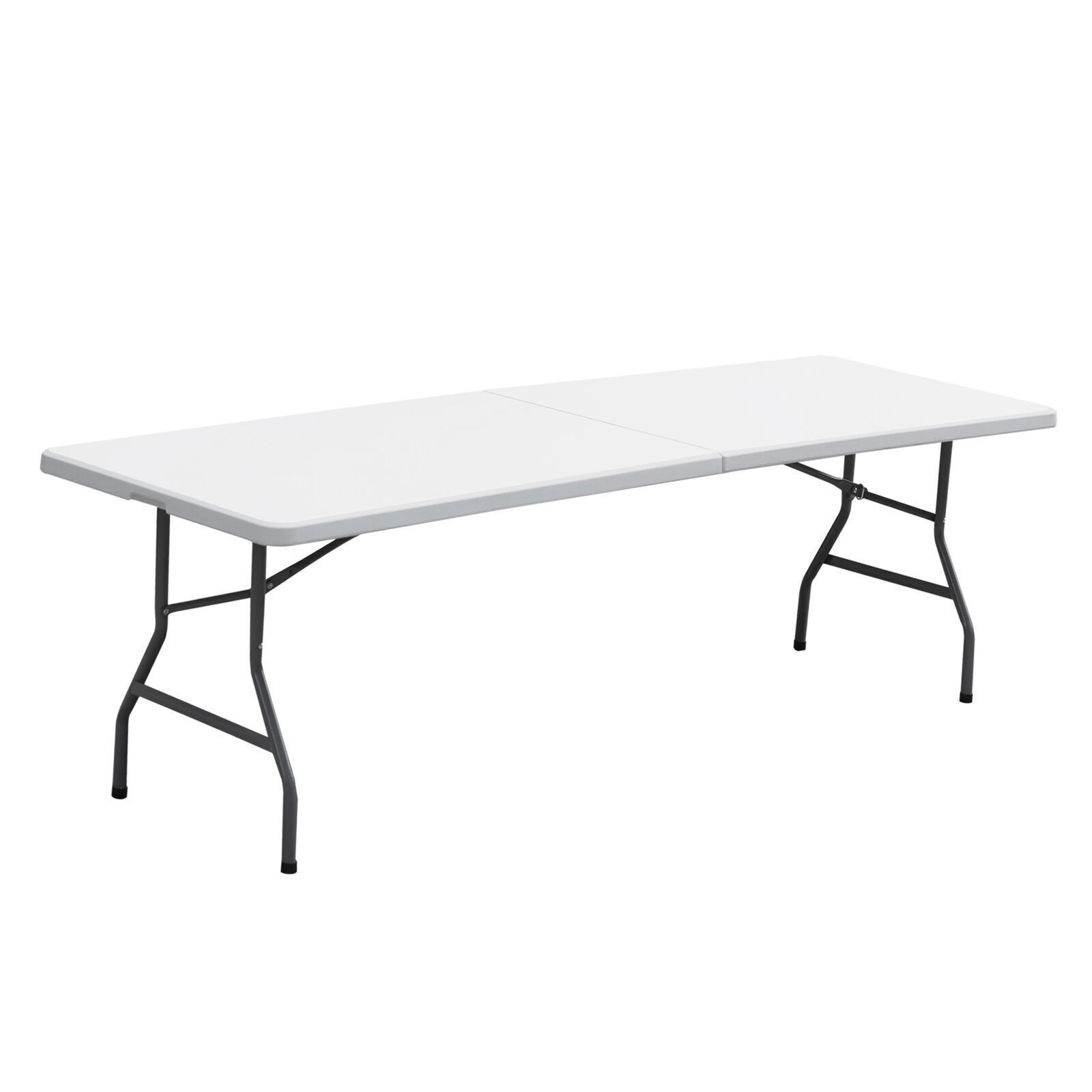 2PCS 8' Folable Camping Table w/Handle Lock Dining Table Picnic Camping Table