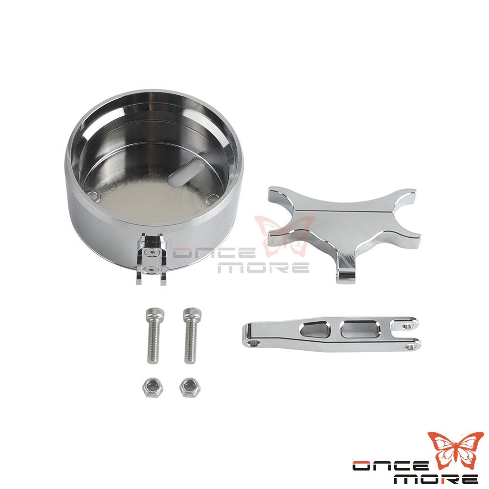 Chrome Digital Gauge Mount Housing Bracket Kit Adjustable For Harley FXFB FXLRS