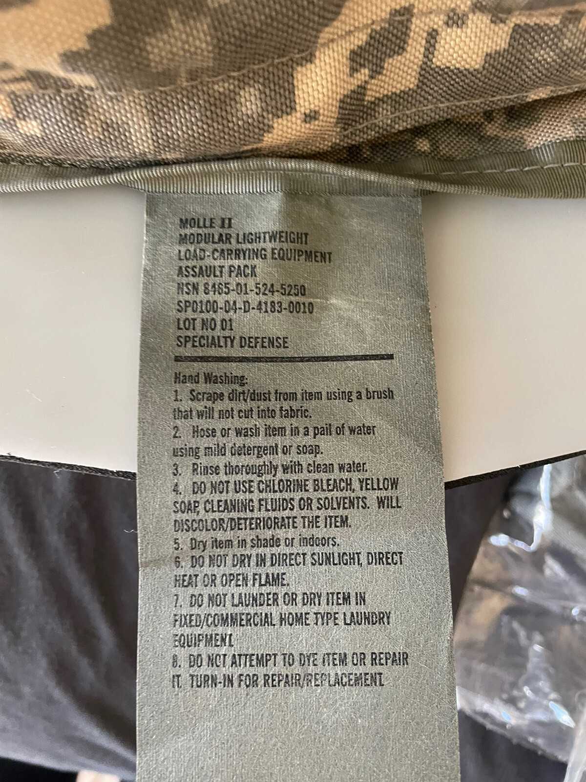 Assault Pack Backpack WITH Stiffener US ARMY USGI ACU Molle II
