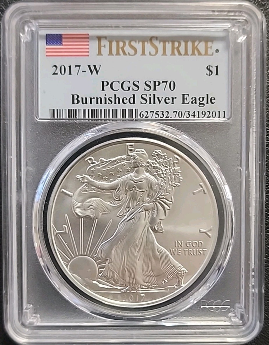 2017 W PCGS SP70 BURNISHED AMERICAN SILVER EAGLE FIRST STRIKE