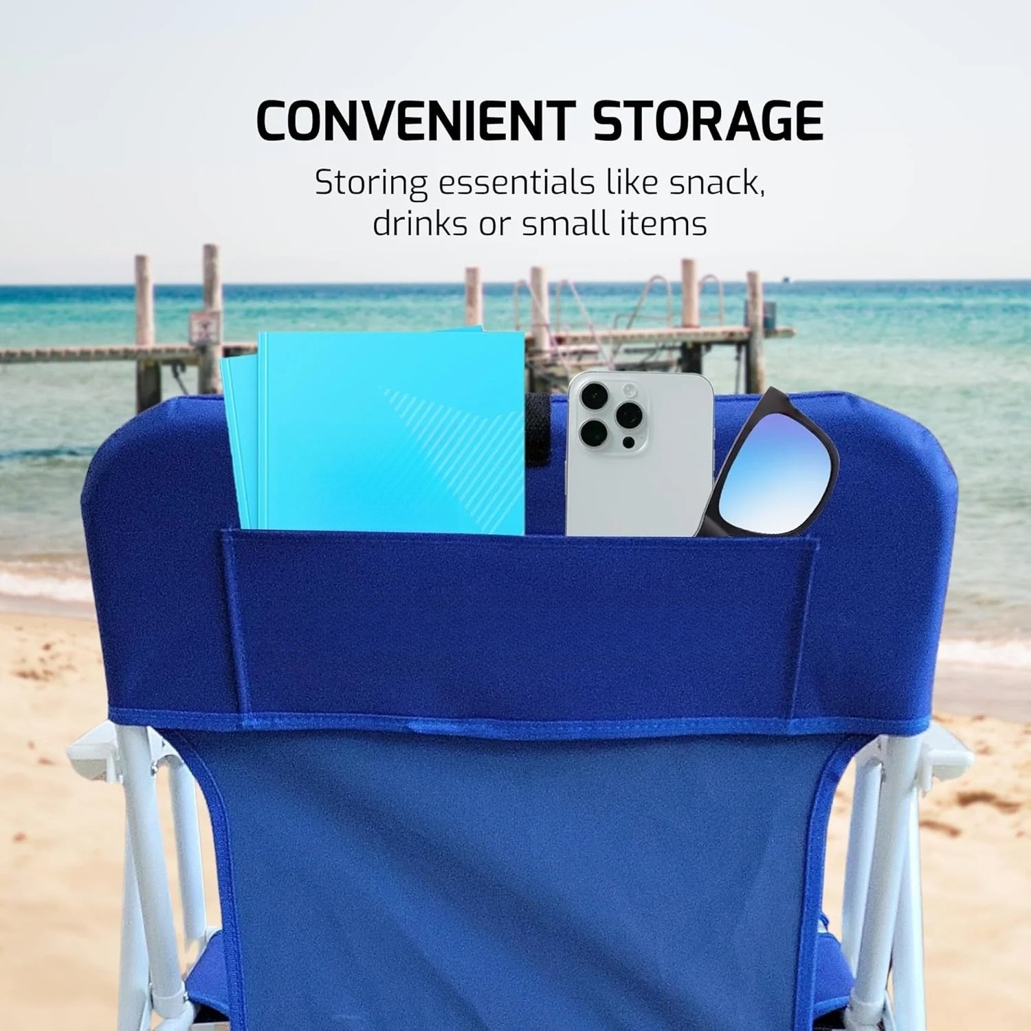 Portable Camping Chair - Folding Backpack Chair with Ergonomic Seating, Padded