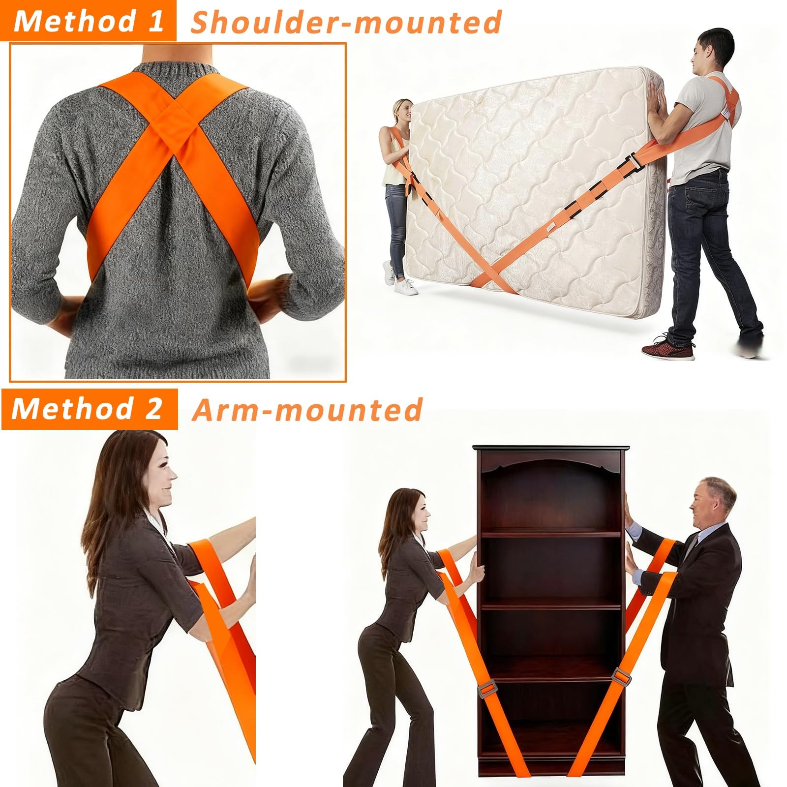 - Adjutable Lifting Straps for 2 Movers - Move Furniture Easily and Safely - ...