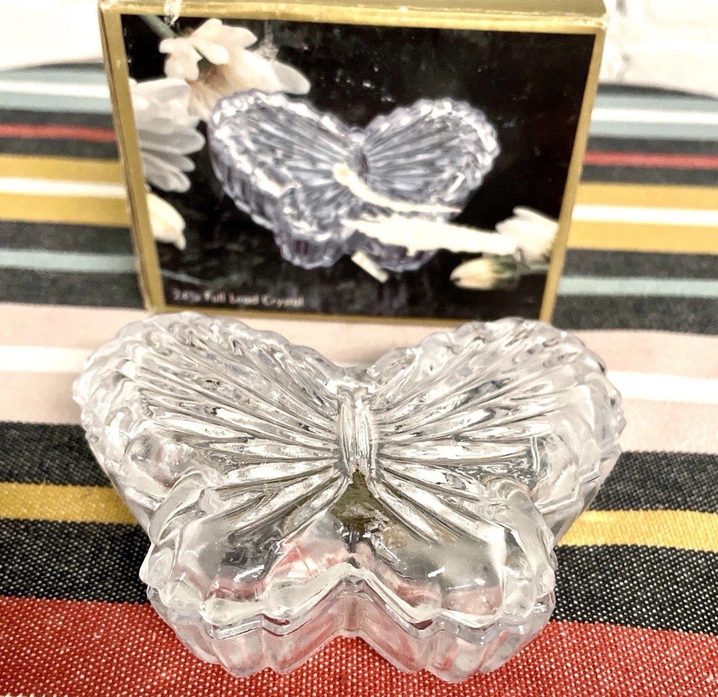 Eternal Crystal Butterfly Trinket Box – 24% Lead Crystal w/ Original Box- New