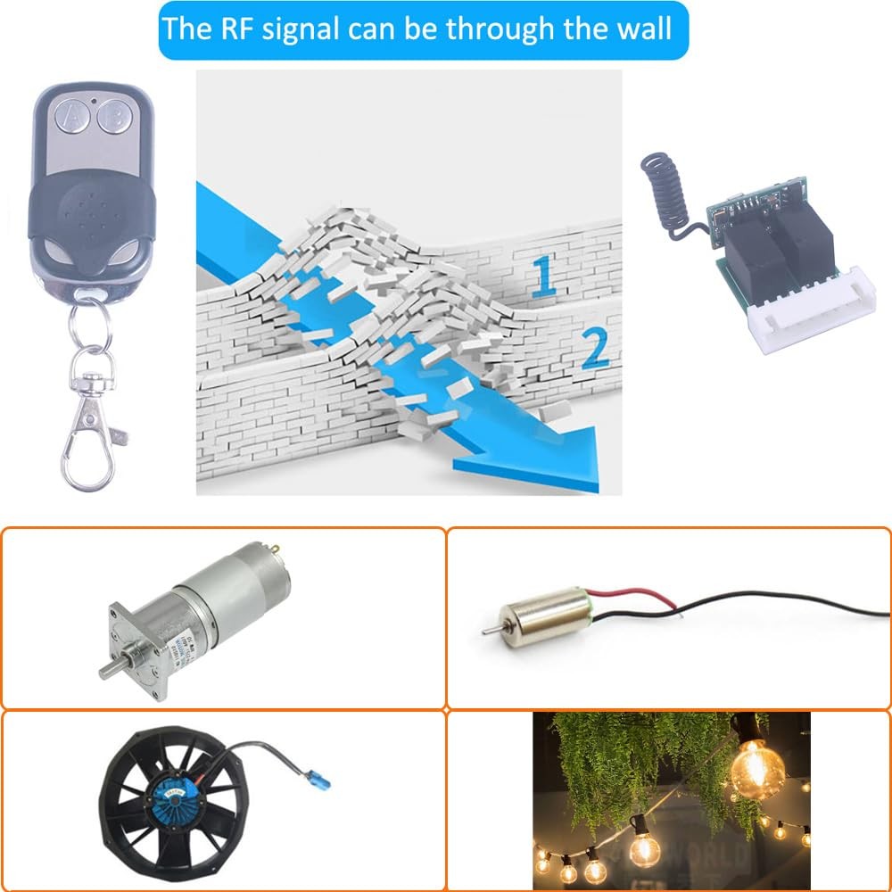 Mini 3.7V-12V 5V 6V 2 Channel Relay Remote Switch Wireless Remote Control Lea...