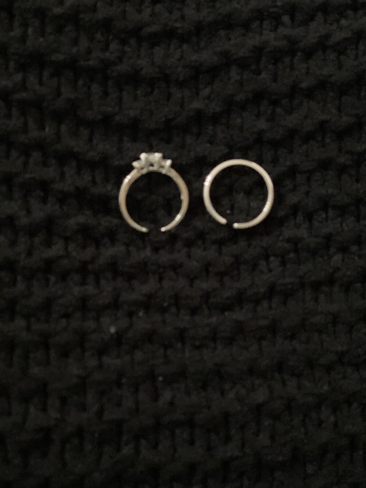 Avon CZ Wedding Toe Ring Set Adjustable Silver Tone Cubic Zirconia 2005 NEW