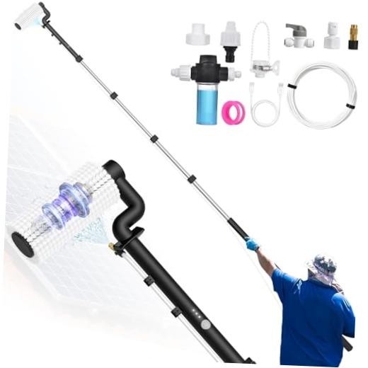 Solar Panel Cleaning Brush, Electric Solar Panel Cleaning Kit | With 20.34ft