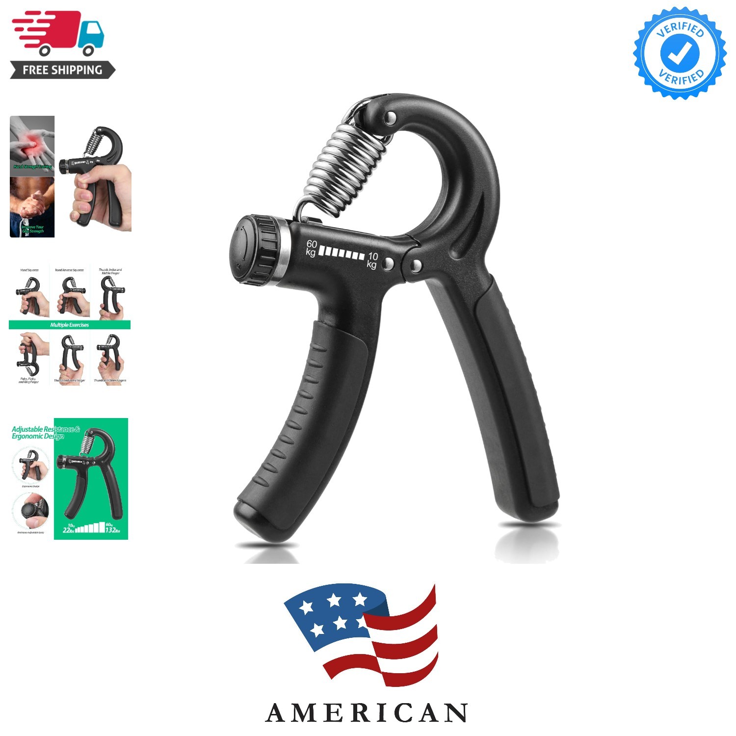 Grip Strength Trainer, Hand Grip Strengthener, Grip Strengthener, Adjustable ...