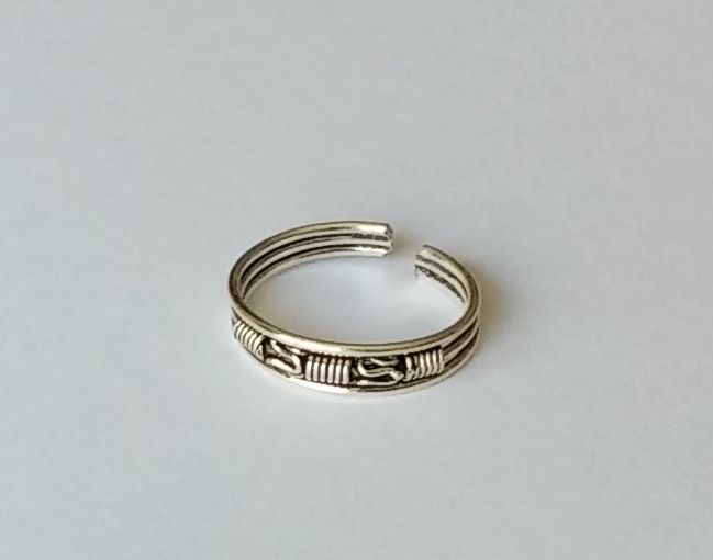 925 Sterling Silver Spring Adjustable Toe Ring New