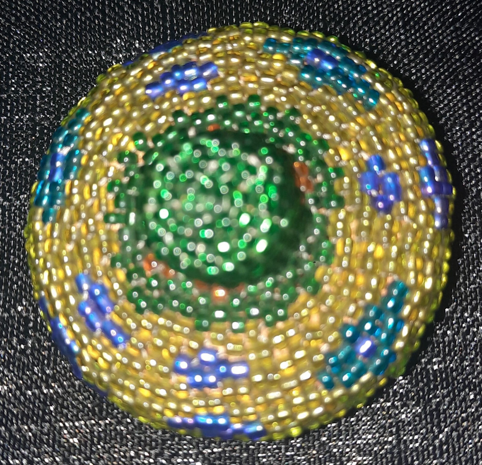 Seagrass Beaded Trinket Jar Mini Basket