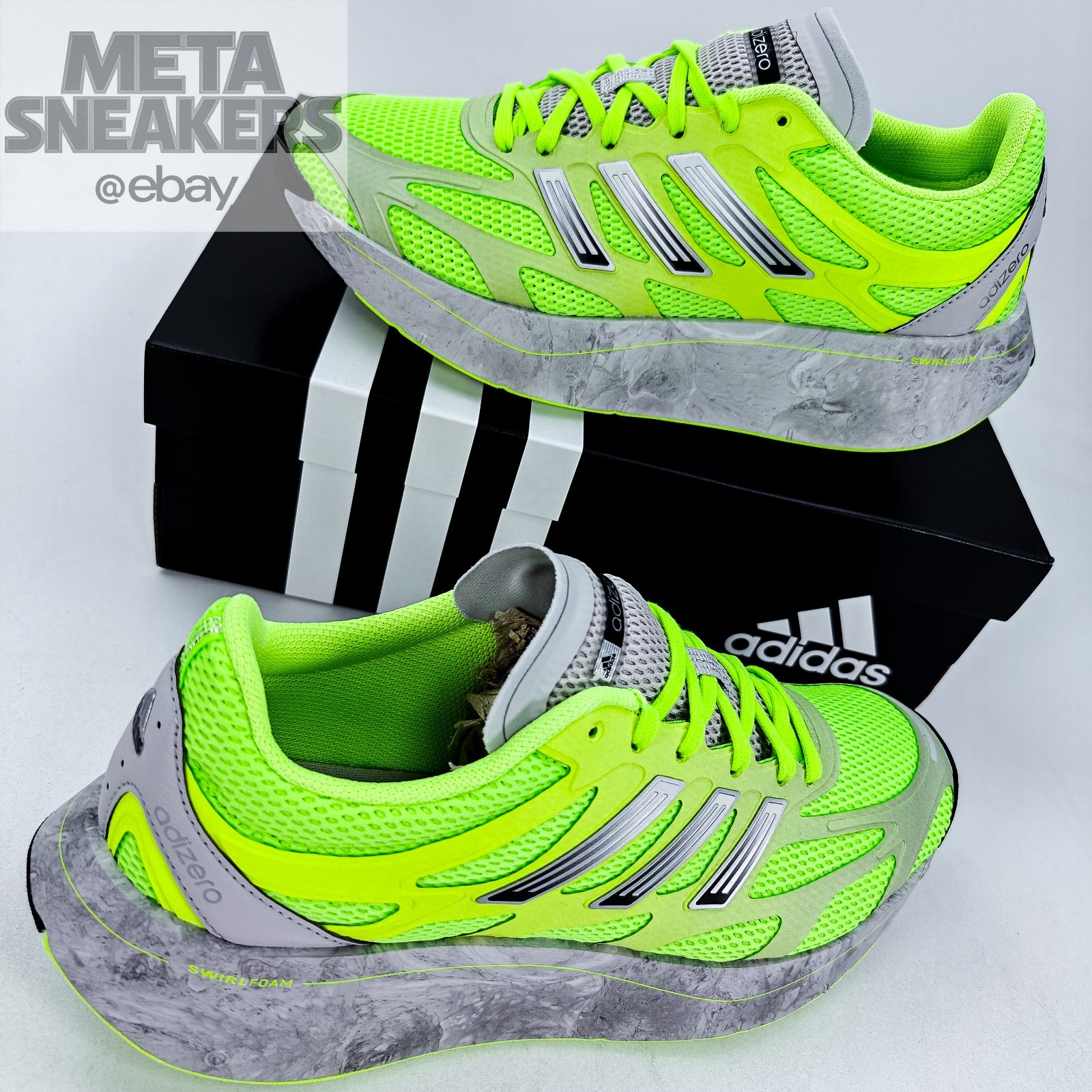 Adidas US 11.5 Men's Green Grey Black Swirlfoam Retro Adizero Aruku JR1612 NIB