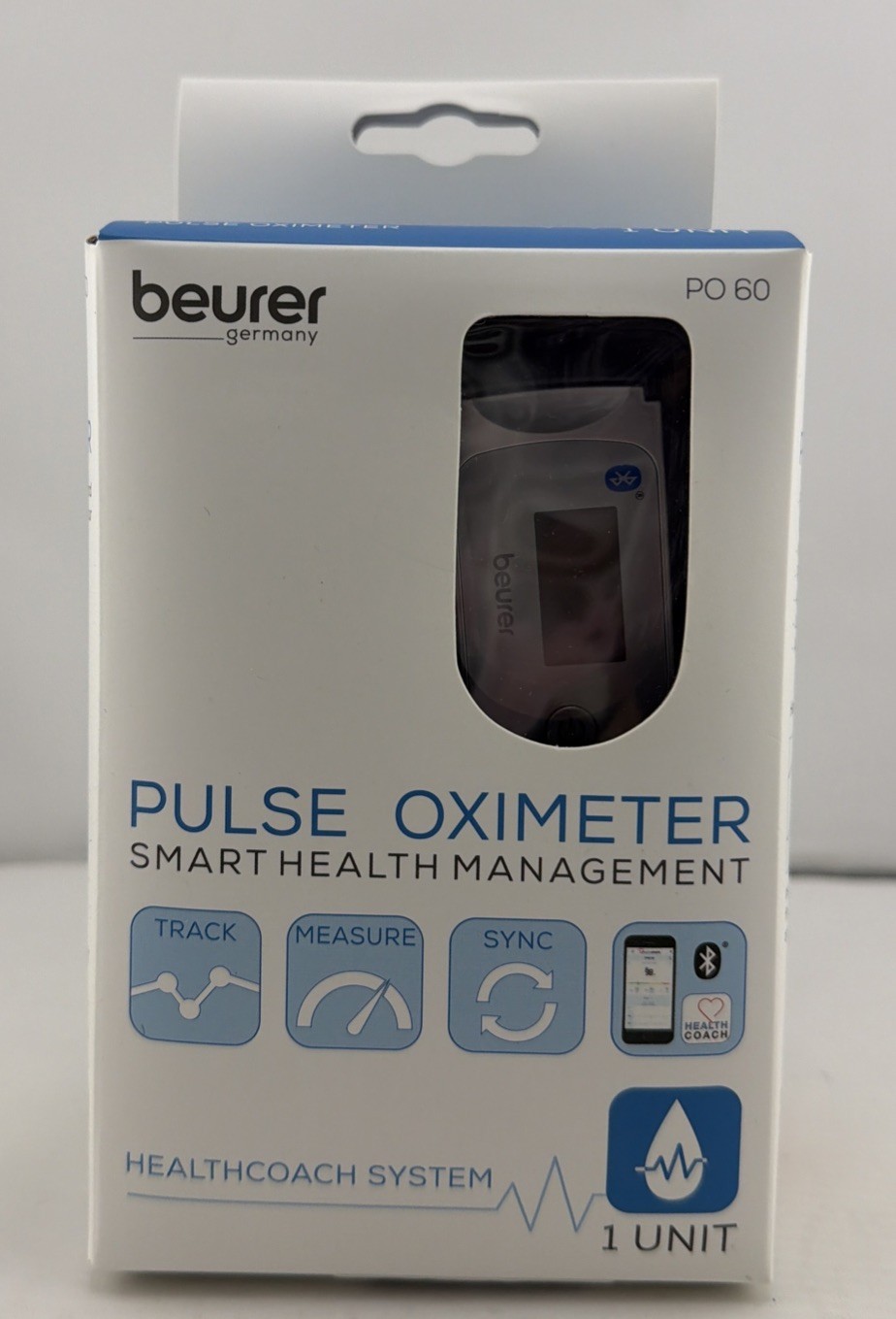 Beurer PO60 Bluetooth Pulse Oximeter Fingertip Oxygen Monitor NIB.