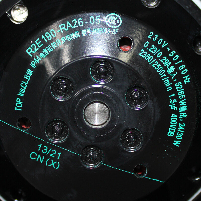 New For R2E190-RA26-05 AC 230V 65/62W 0.29A φ190mm Centrifugal Cooling Fan