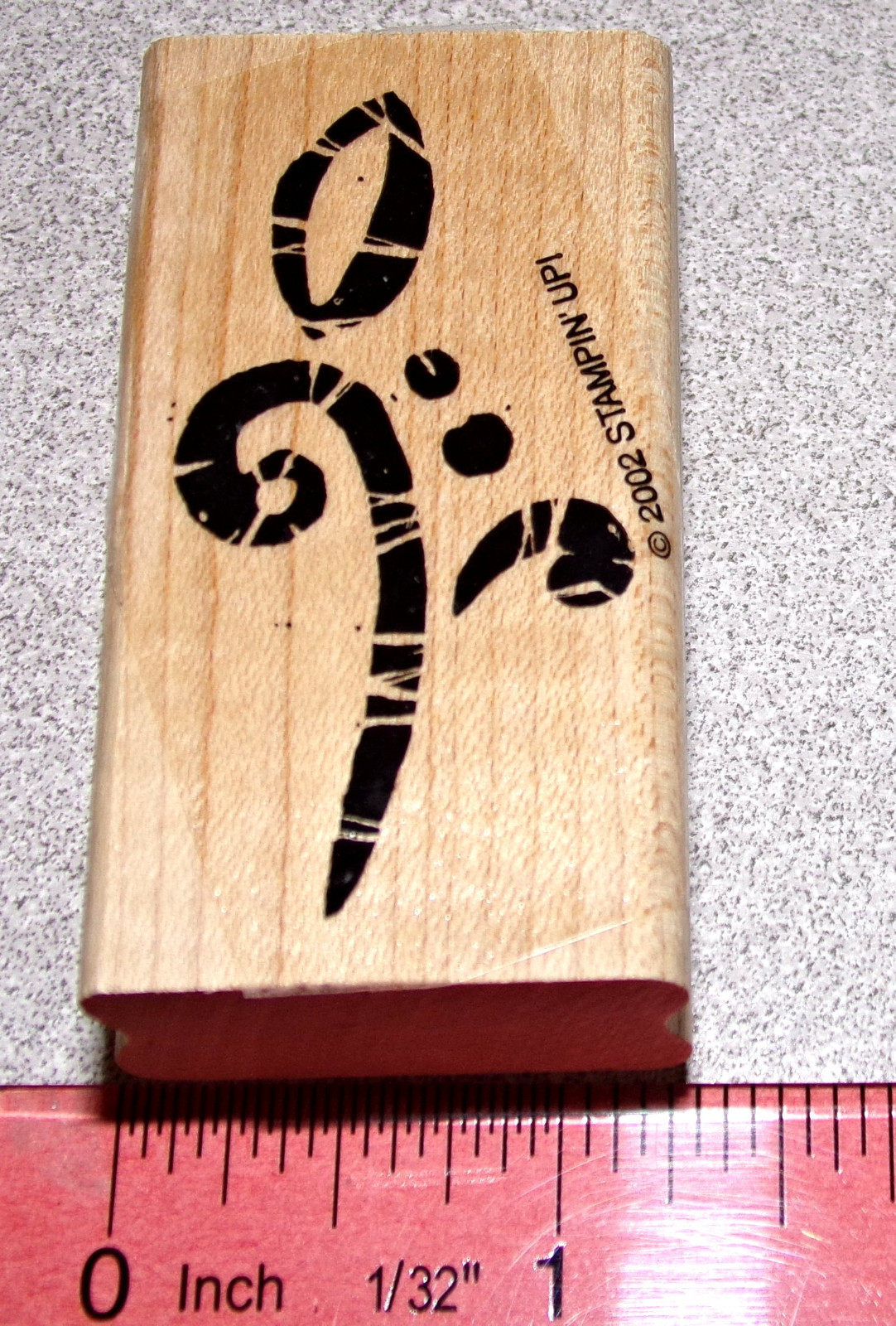 Flower Bud Single Stamp Stem with Leaf Art Design by Stampin Up Beautiful Batik