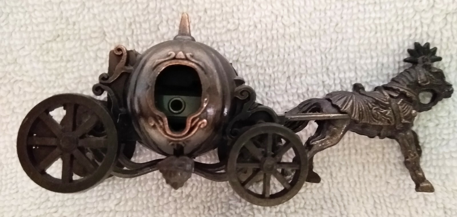 Cast Metal Cinderella Carriage and Horse Pencil Sharpener Novelty Vintage