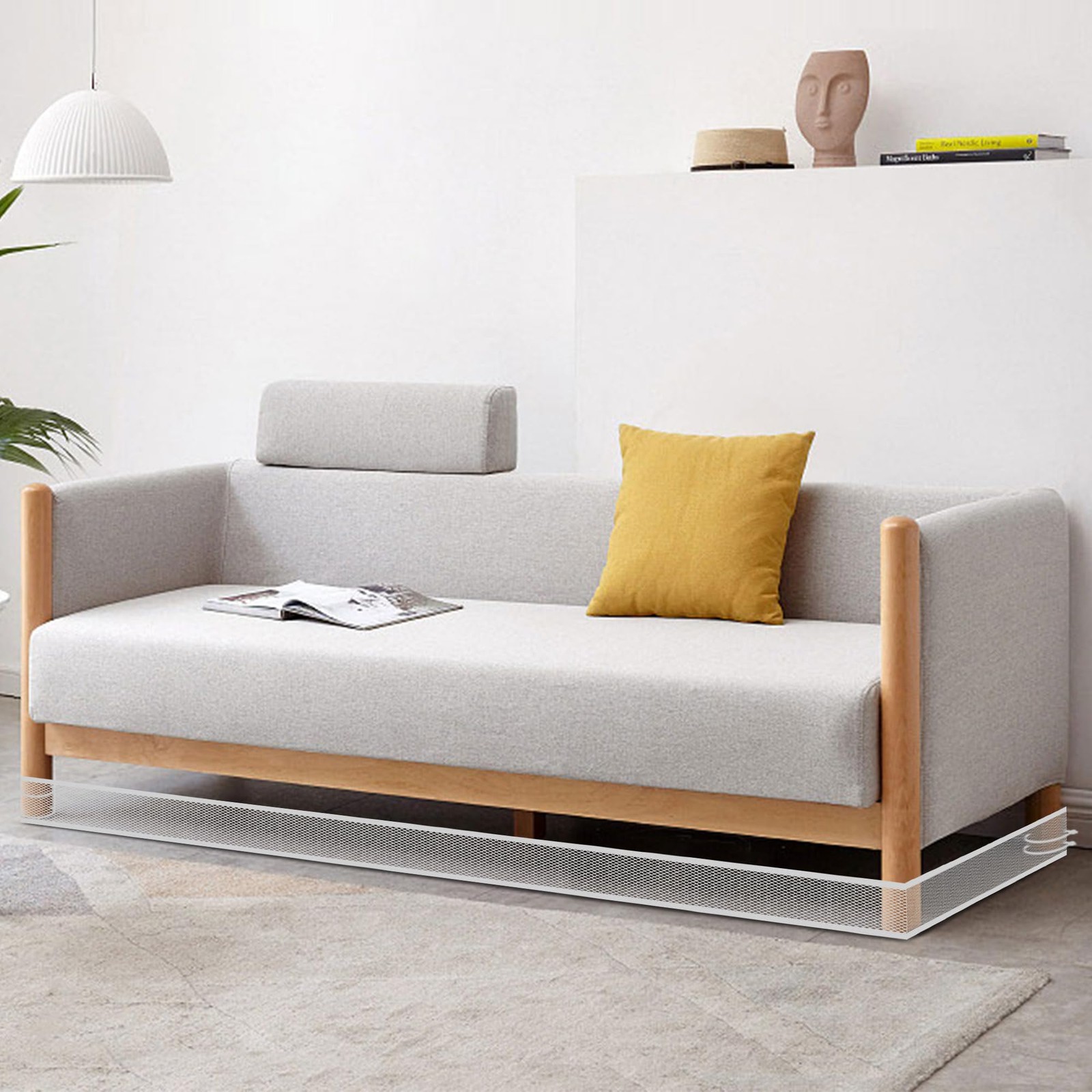 4x 394 Under Couch Blocker, Furniture, 30 Cable Ties, Stop Toys, White