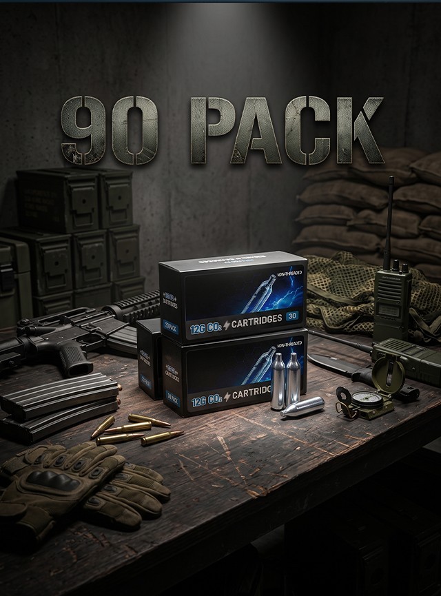 High-purity 12g CO2 90 Packs Cartridges Compatible with  BB Guns & Air Rifles
