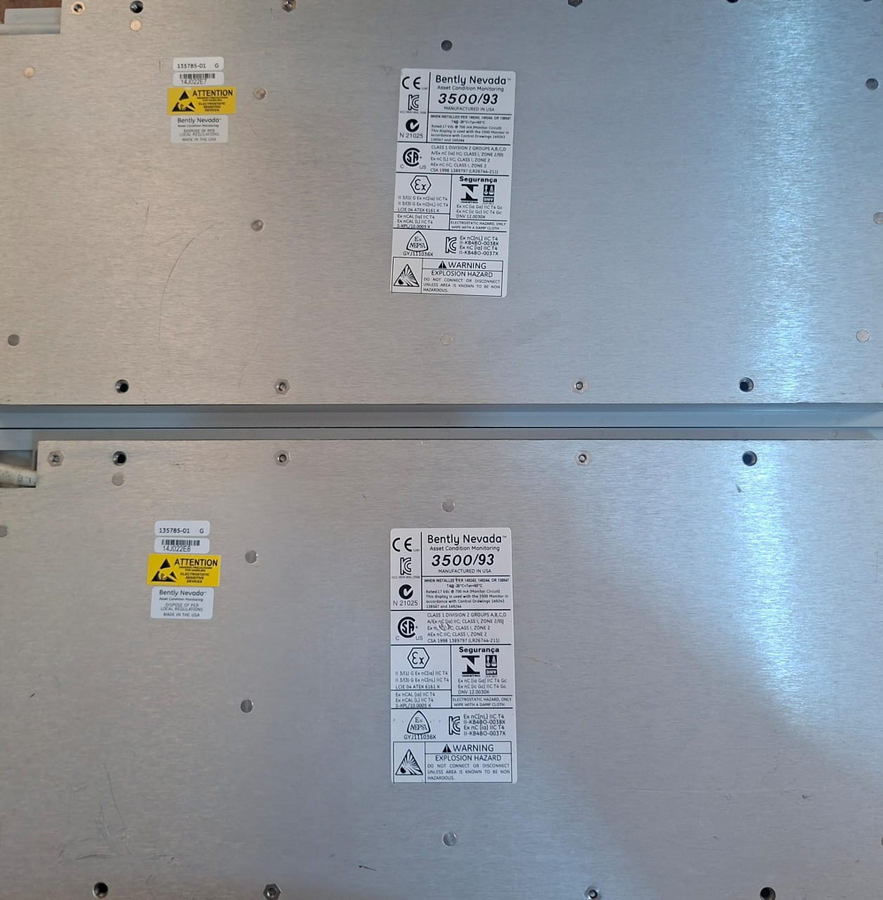 2PC BENTLY NEVADA 3500/93 System Display 135785-01 ASSET CONDITION MONITORING