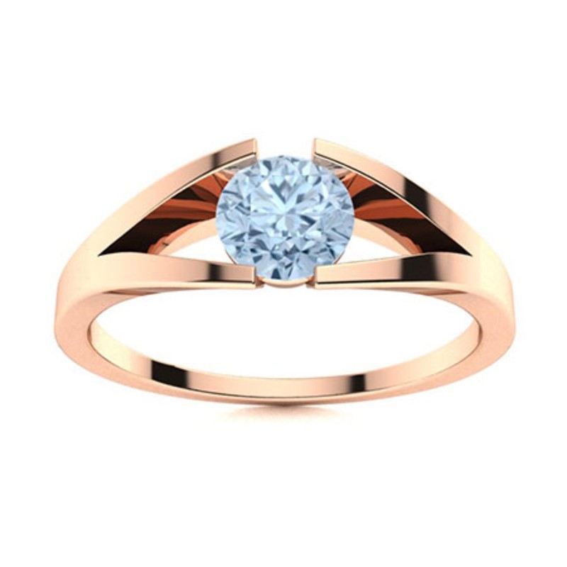 Sterling Silver Throat Chakra Aquamarine Gemstone Solitaire Ring Jewelry