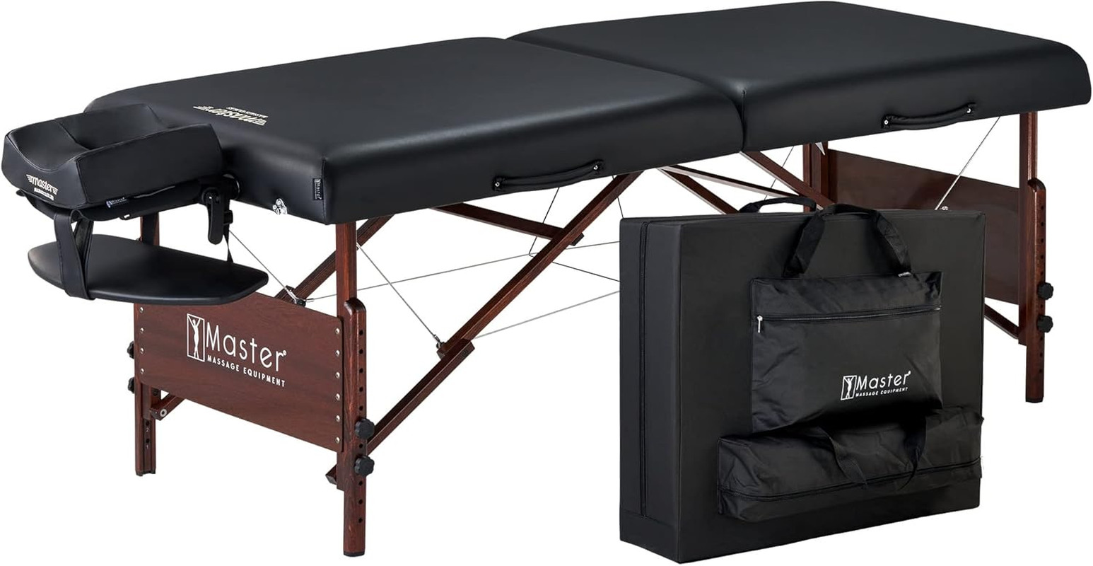 Master Massage 30" Del Ray Pro Portable Massage Table, Adjustable Height, 750 Lb