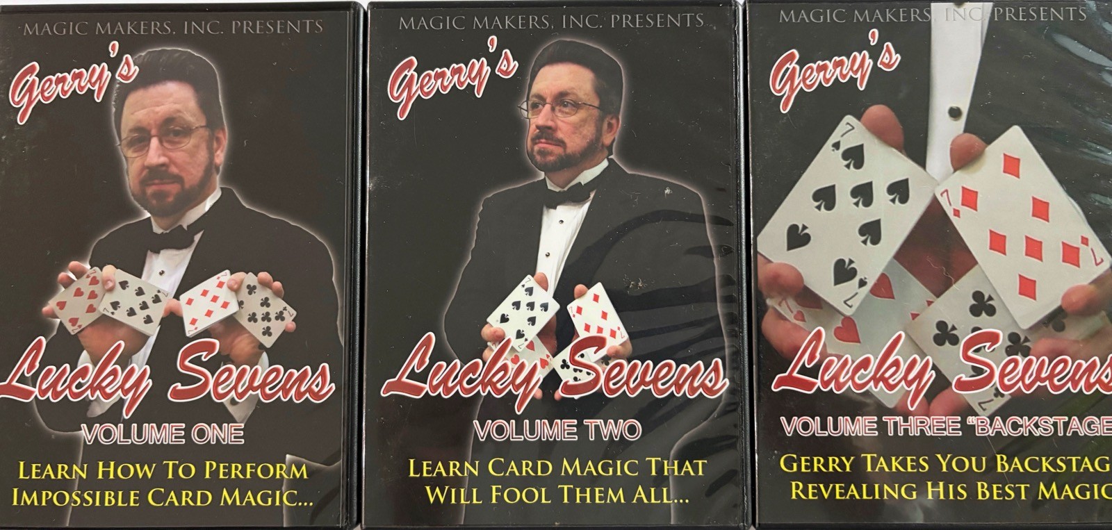 Set Of 3 x GERRY - Lucky Sevens - Magic DVDs As Pictured S45