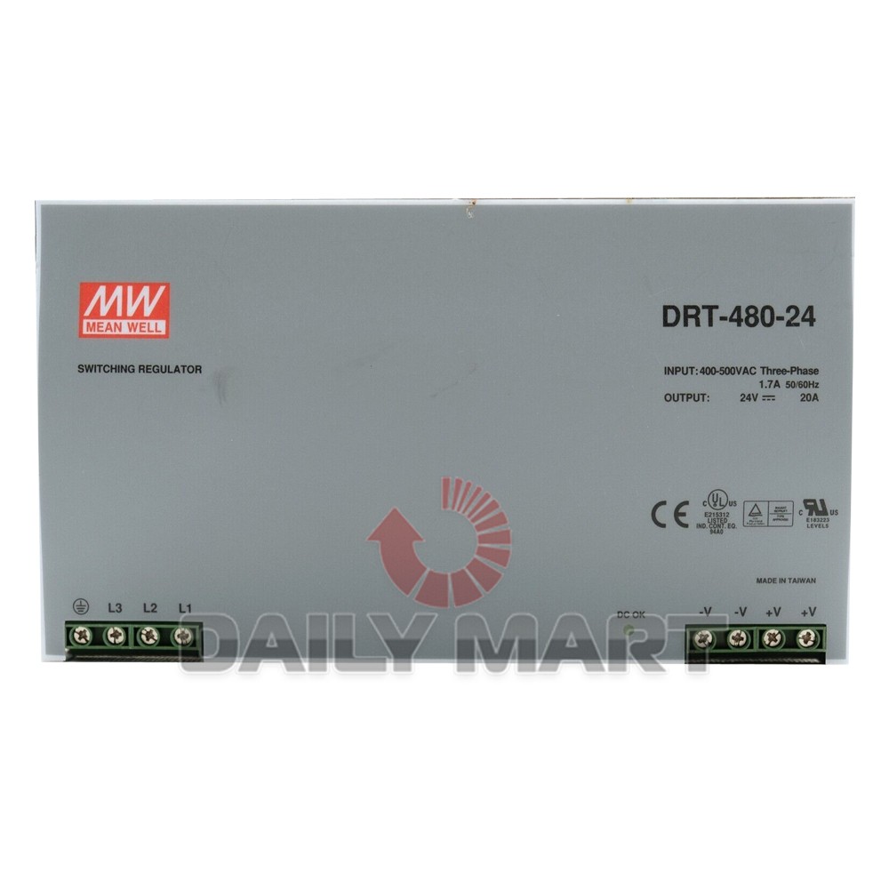 New In Box MEAN WELL DRT-480-24 Power Supply 24V 20A