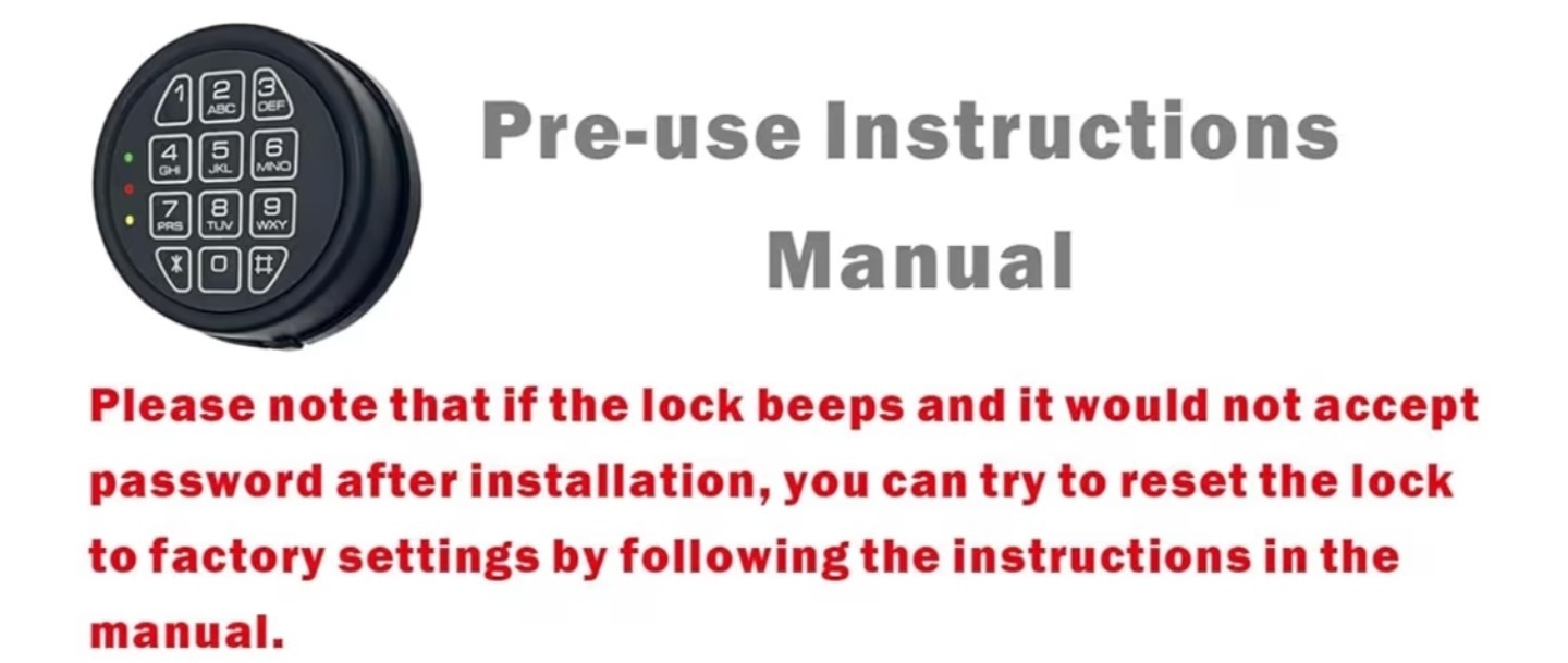 Gun Safe Lock Replacement Black Keypad with Solenoid Lock For Safe Box